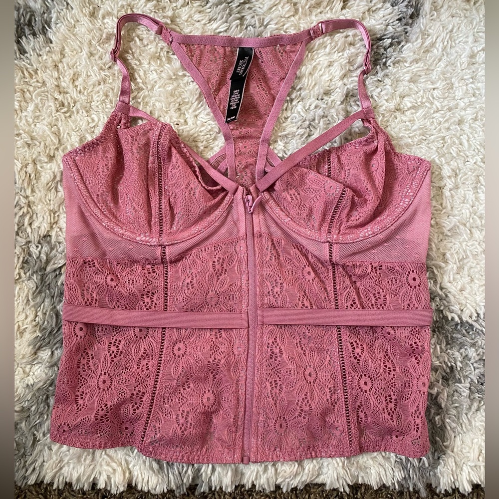 Victoria’s Secret Pink Lace Corset Strappy